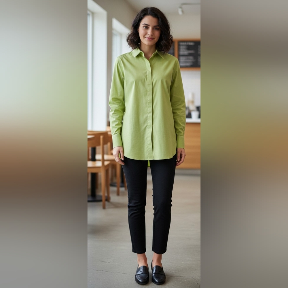 Chico's Green Button Down Tunic - image 7